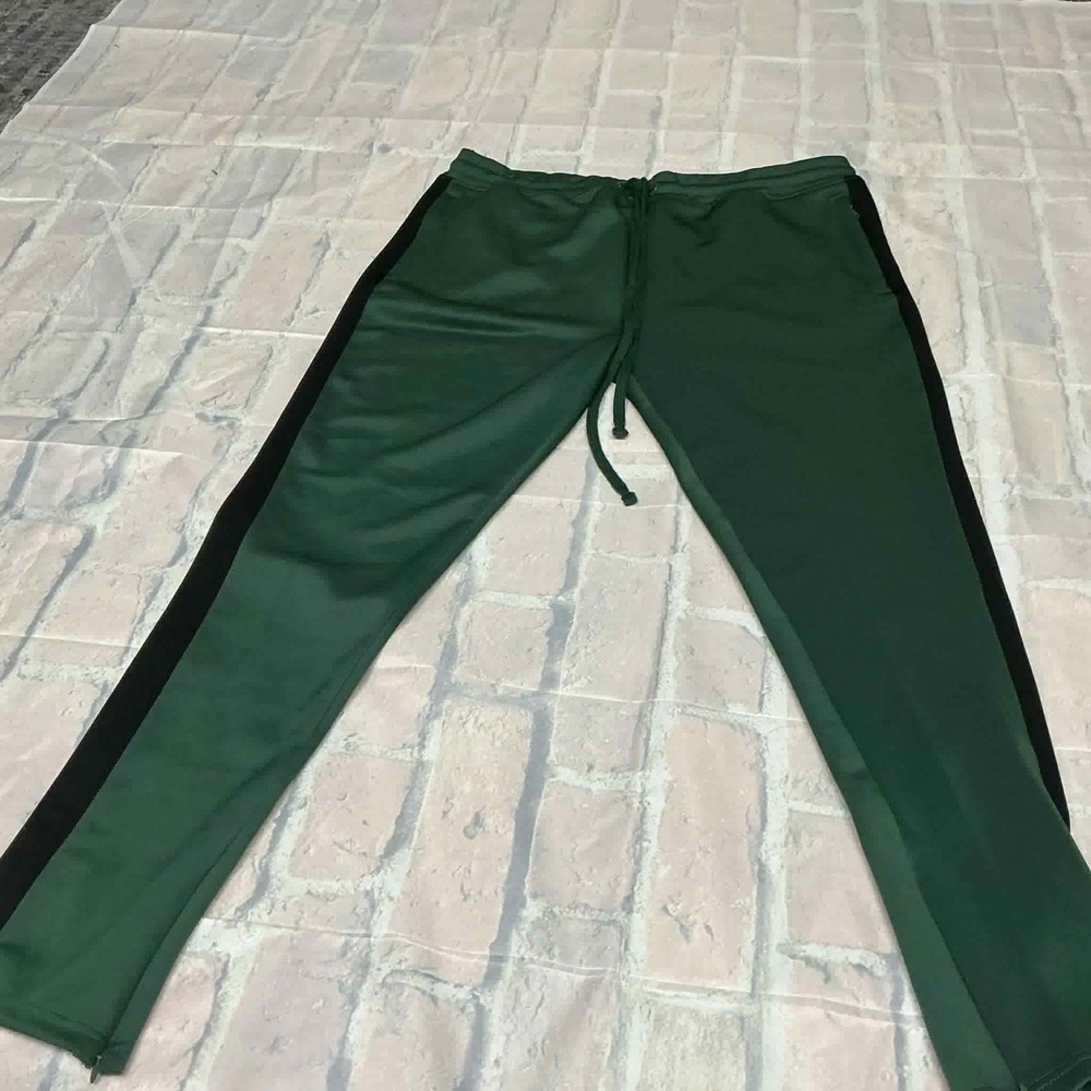 Rebel‎ Minds Mens Athletic Track Pants Green Black Stripe Size 3XL